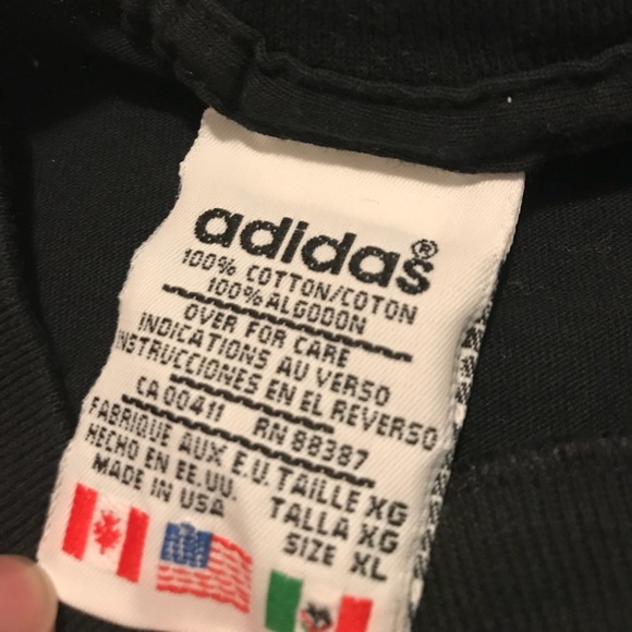 Vtg 80’s Adidas BIG Trefoil T shirt double sided - Picture 4 of 8